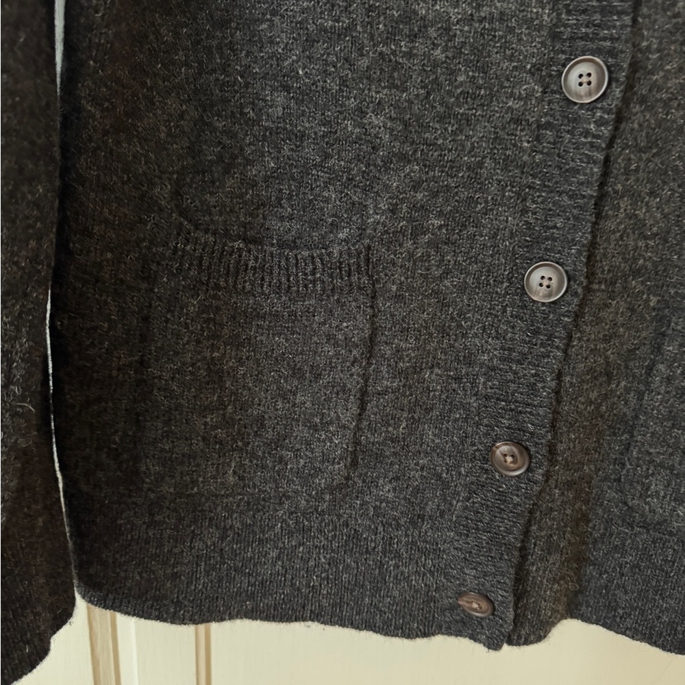 Pendleton Charcoal Cardigan Sweater Washable Wool - Picture 3 of 10